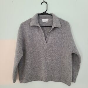 Mango Grey Collar Cashmere Knit Sweater